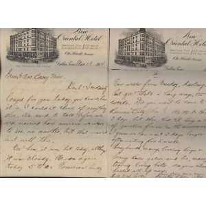  1914 Max Carey Hadwritten 3 Page Letter To Wife B & E 