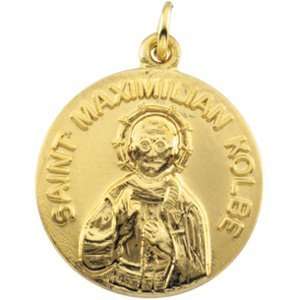  14k St. Maximilian Kolbe Medal 19.5mm/14kt yellow gold 