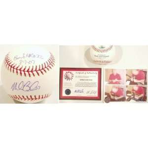  Mike Bacsik Autographed Baseball with Bonds #756 HR 8 7 07 