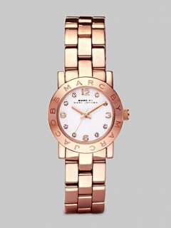 Marc by Marc Jacobs   Crystal Accented Stainless Steel Logo Watch/Rose 