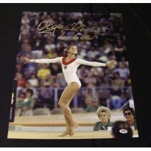 Olga Korbut Signed inscribed 16x20 Olympics PSA/DNA   Autographed 