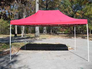 Red 10 x 15 Peak Top EZ Pop Up Canopy Gazebo Party Tent  