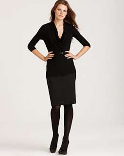 Theory Aminata Wool Blend Cowlneck Sweater and Golda Pencil Skirt 