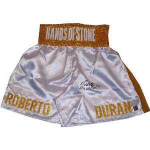 Roberto Duran Autographed Boxing Trunks