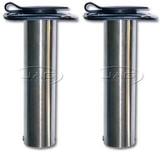 STAINLESS STEEL 90° BOAT FISHING ROD HOLDERS & CAPS  