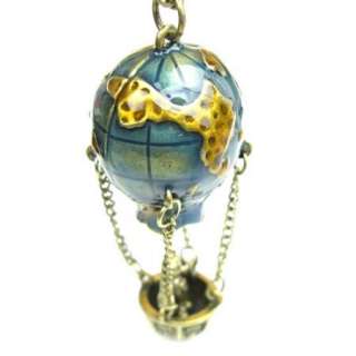 VINTAGE STYLE NECKLACE PENDANT FIRE BALLOON GLOBE BEAR NEW 28 CHAIN 