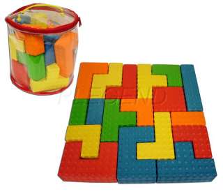 18pcs. Soft Foam Puzzle Building Blocks w/ Bag NEW  