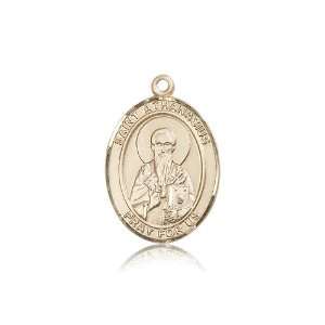 14kt Gold St. Saint Athanasius Medal 1 x 3/4 Inches 7296KT No Chain 