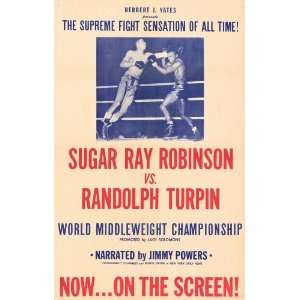 Sugar Ray Robinson vs. Randolph Turpin Movie Poster (11 x 17 Inches 