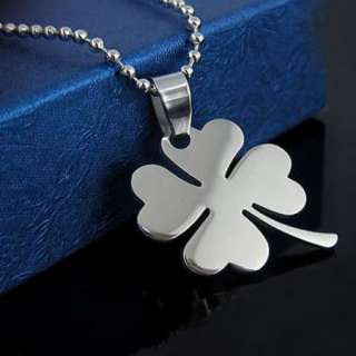 NEW FOUR LEAF CLOVER CHARM PENDANT NECKLACE CHristmas gift  