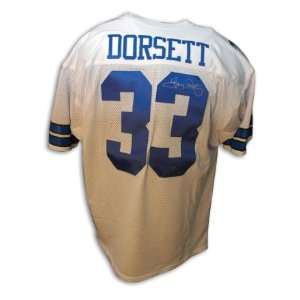 Tony Dorsett Signed Cowboys t/b White Jersey w/HOF 94