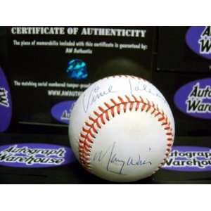  Autographed Maury Wills Ball   Vince Coleman & Yellowed 