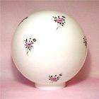 Gone with the Wind Glass Ball Kerosene Oil Lamp Shade Floral Pink 