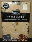 COFFEE CUPS TABLECLOTH~CAFE TABLE COVER~PVC FREE~JAVA~MOCHA~BEANS~52 X 