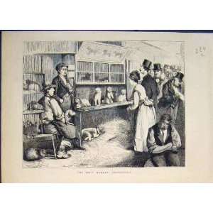 DogS Market Leadenhall London Dog Dogs Print 1874 