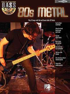 80s Metal Bass Guitar Play Along Rock Tab Music Book CD  