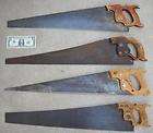 LARGE VINTAGE WOOD HANDLE HAND SAWS WARRANTED DISSTON