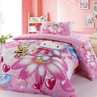 New 100% Cotton Twin/Full Hello Kitty Bedding Set for Girls  