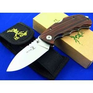  Elk Ridge Maple Burl Wood Handle Pocket Folding Knife 