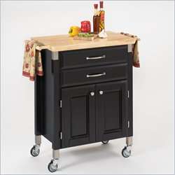 Home Styles Furniture Madison Black Wood Kitchen Cart 095385746155 