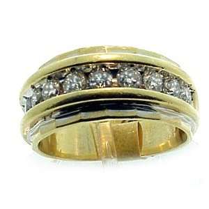  Vintage 1.00 CT TW Diamond and Gold Band Ring: Jewelry
