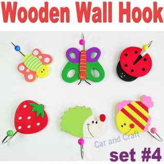 Wooden Wall Hanger Door Hook Rack Decor Kid Animal Cartoon Baby 