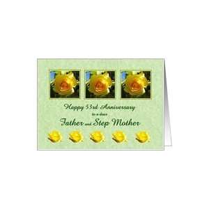  Happy 53rd Anniversary Father and Step Mother   Yellow Rose Flowers 