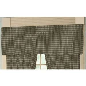  Green Forest Checks With Ecru, Fabric Curtain Valance 54 X 
