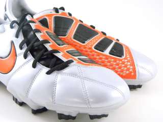   III L FG White/Orange/Black Soccer Futball Cleats Men Shoes  
