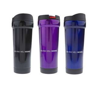 Montel Williams Living Well Set of 3 15oz. Travel Tumblers  