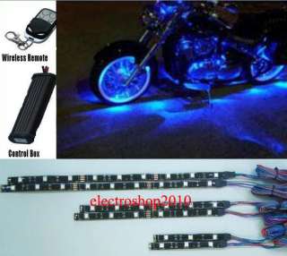 5Colors LED Flexible LED Strip Kit Motorcycle Lights NEW + Remote 