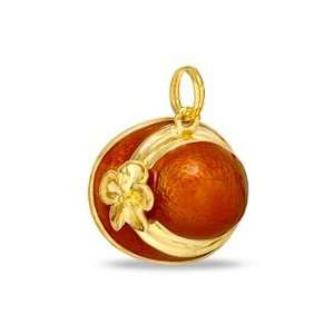  Red Dress Hat Charm in 14K Gold Plated Sterling Silver CLO 