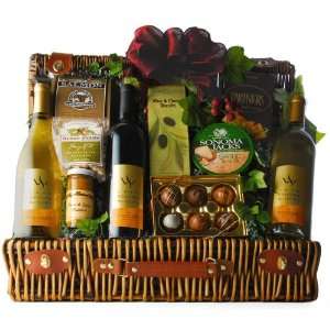  Wine Trio Picnic Wine Gift Basket Grocery & Gourmet Food