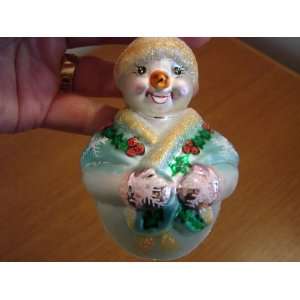 Christopher Radko Glass Jolly Wrap Junior Snowman Box