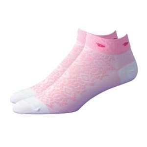 DeFeet Womens Speede Chantilly Lace Bubble Gum Cycling/Running Socks 
