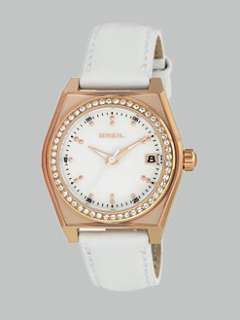 Breil   Crystal Accented Rose Goldtone Watch
