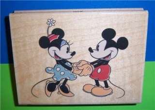 CLASSIC Disney MICKEY MOUSE Minnie ANM Rubber Stamp Lg  