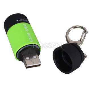 Rechargeable USB LED Torch Lamp Light Pocket Flashlight ABS Housing 