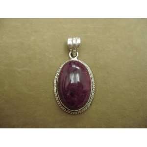  Ruby Oval Sterling Pendant (small) 