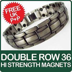 New Mens Magnetic Bracelet Gun Metal Colour 36 Magnets  