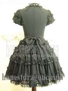 Gothic Lolita Home Maid Sissy Dress Cosplay Costume Black handmade All 