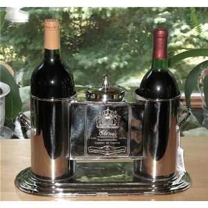 Wine Bottle Caddy W/center Ice Holder Stainless NEW 