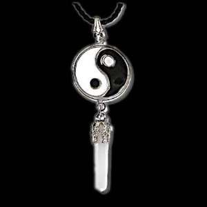  Protective Yin Yang Clear Crystal Drop Necklace 
