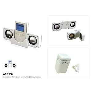   ASP100 Fold Up Amplified iPod Portable Speaker , White Electronics