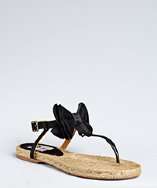 Lanvin black satin bow espadrille sandal style# 318875001