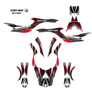 Can Am BRP Spyder Full Graphic Decal Kit 7777red  