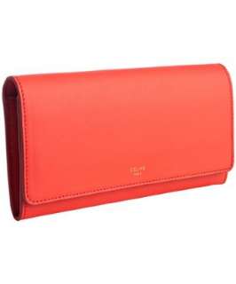 Celine red leather continental wallet   