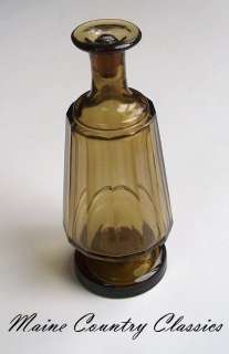 Antique BLOWN OLIVE AMBER COLOGNE BOTTLE Perfume Barber  