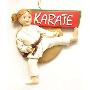  Martial Arts Kicking Karate Girl Sports Christmas Ornament 
