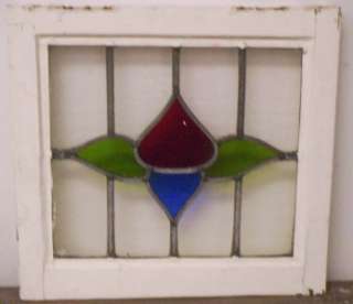 OLD ENGLISH STAINED GLASS WINDOW Floral Design  